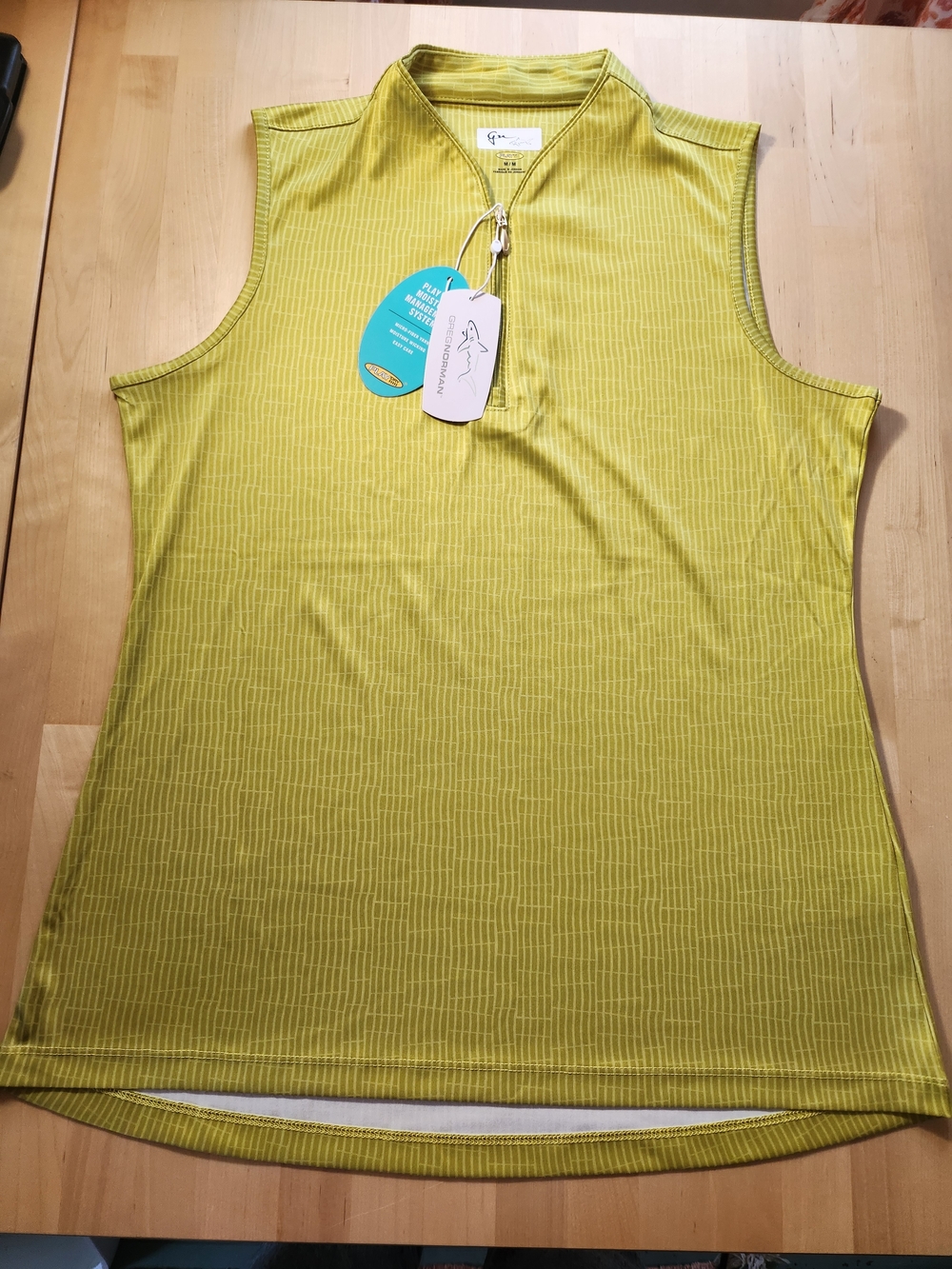 Greg Norman Play Dry Sleeveless Lime Green Golf Tank Top